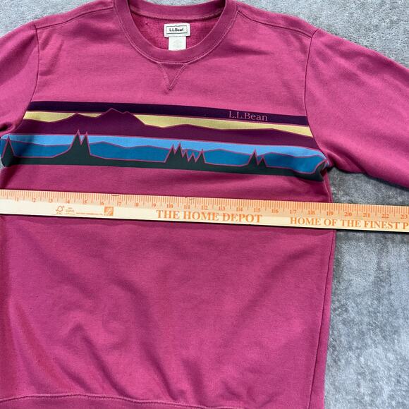 L.L.Bean Graphic Sweatshirt Pullover Crew Neck Long Sleeve Top Pink Size L 14-16 - Picture 4 of 7